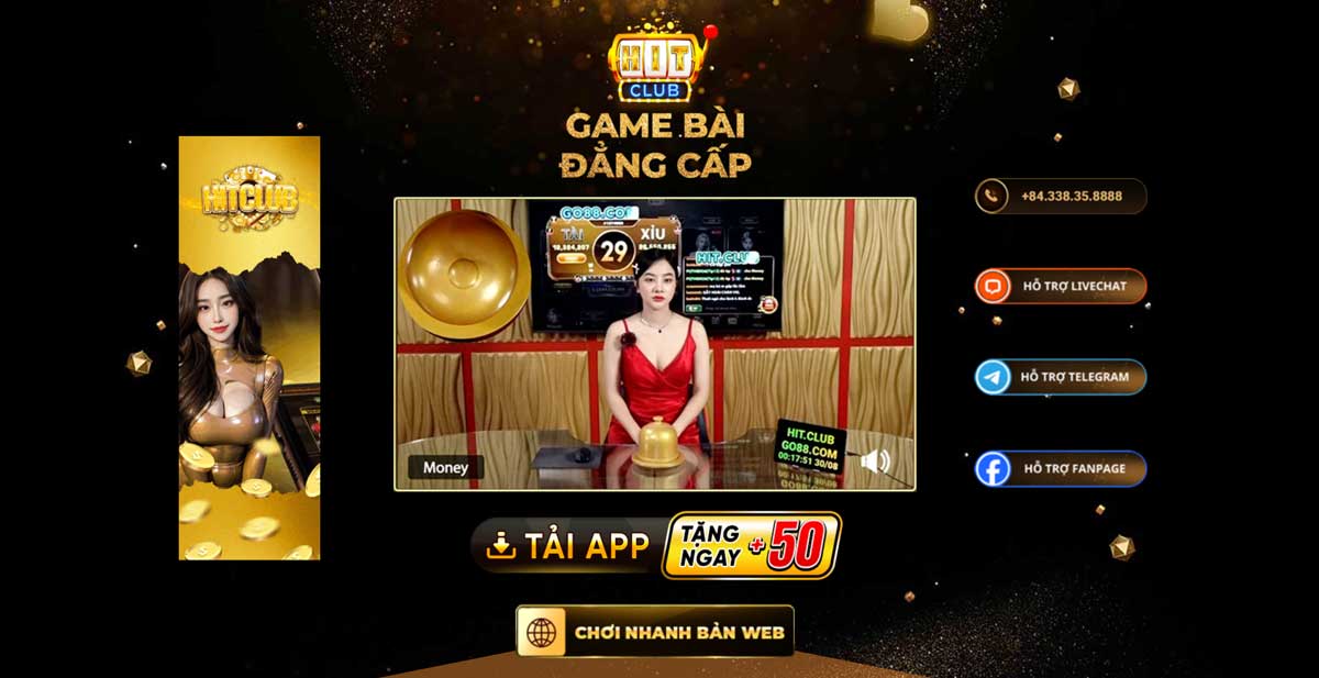 Giao diện website Hitclub.Monster